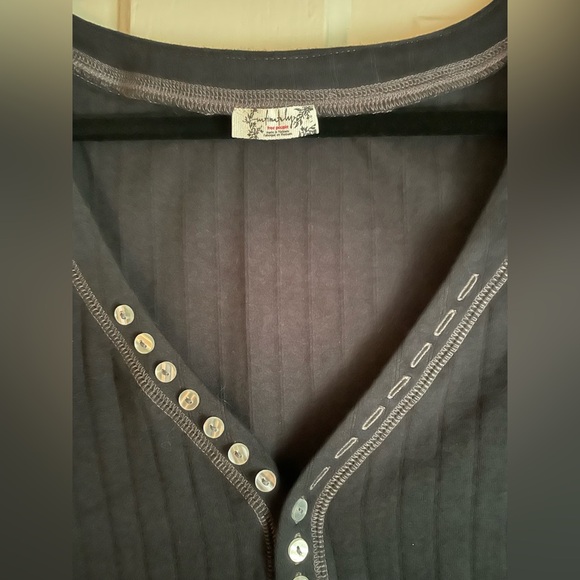 NWOT Free People Coffee Chat Long Sleeve Shirt Size Large - Picture 4 of 4